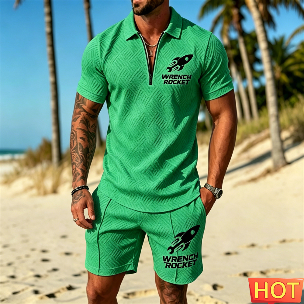 Summer Clothing Outfits - Letni strój męski, zestaw polo na