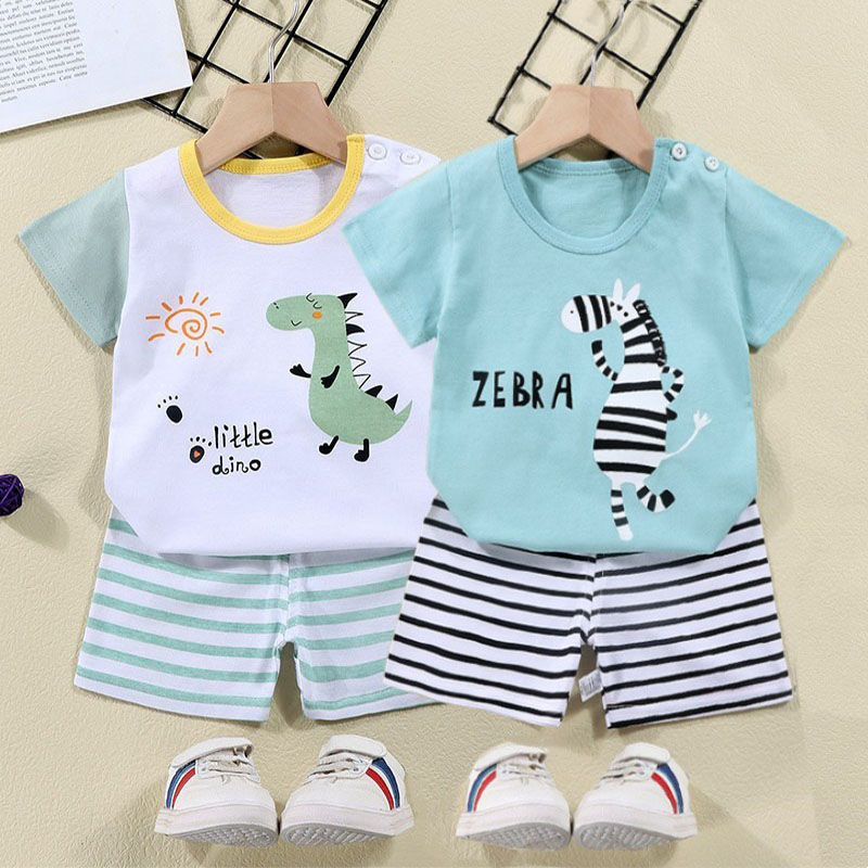 Summer Clothing For Baby Boy - Bawełniane koszulki + spodenki 2-częściowy zestaw