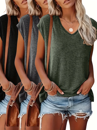 Summer Clothing Drop - Zestaw 3 bluzek z dekoltem w