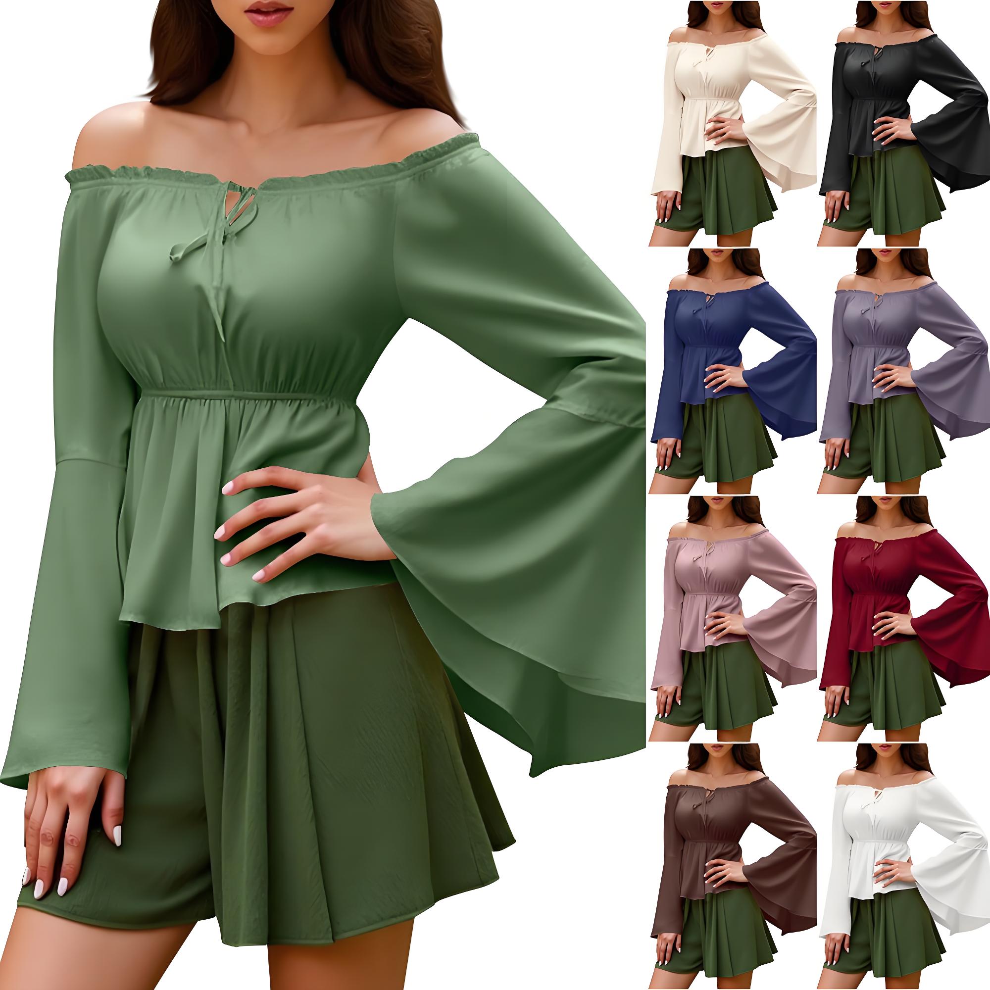 Off Shoulder Blouse - Bluzka renesansowa, koszula wiejska damska z