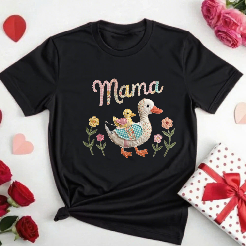 Summer Duck Clothing - Damska letnia koszulka z naszywką kaczki,