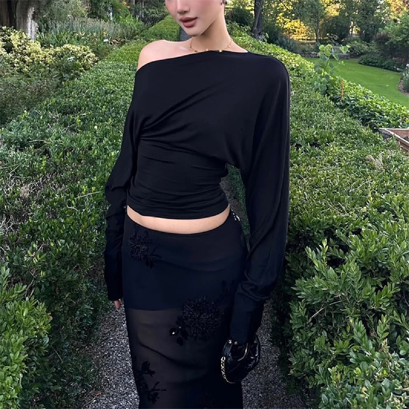 Damskie bluzki z długim rękawe – Off Shoulder Blouse recenzja i cena