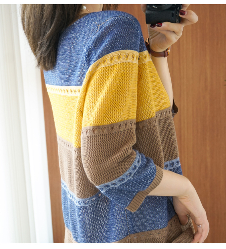 Damski sweter z rękawem 3/4, k – Summer Clothing Yarn recenzja i cena