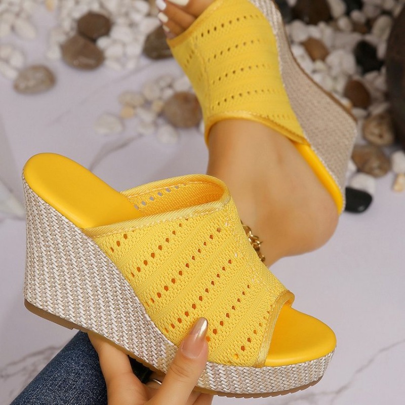Damskie sandały na koturnie z  – Summer Clothing Fabric recenzja i cena