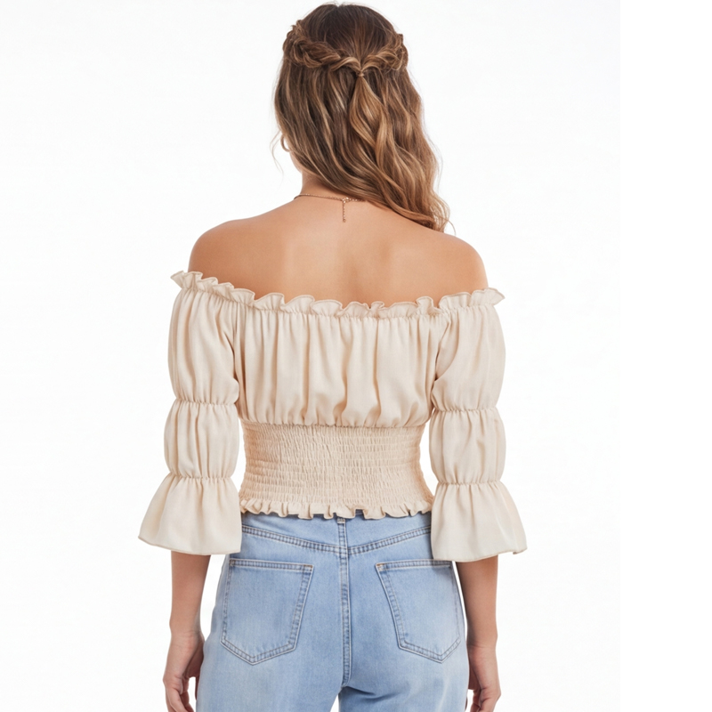 Bluzka renesansowa damska z kr – Off Shoulder Blouse recenzja i cena