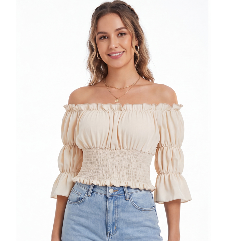 Bluzka renesansowa damska z kr – Off Shoulder Blouse recenzja i cena